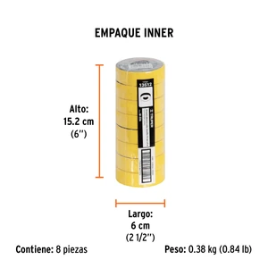 Cinta de aislar de 9 m x 19 mm, amarilla, Truper
