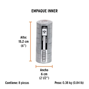 Cinta de aislar de 9 m x 19 mm, gris, Truper
