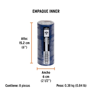 Cinta de aislar de 9 m x 19 mm, azul, Truper