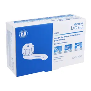 49234 / M-242 Foset Juego 2 llaves individuales para lavabo, manerales metálicos