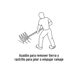Rastrillo McLeod con mango de madera de 48