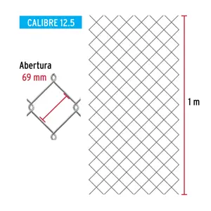 Fiero Rollo malla ciclónica cal.12.5, 1x20m, abertura 69mm 21kg