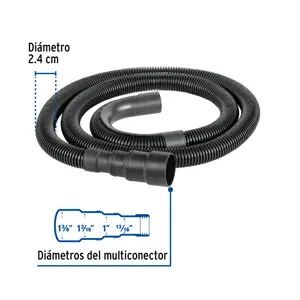 Manguera p/desagüe de lavadora, polipropileno, 1.5m, Foset
