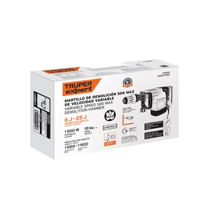 Martillo demoledor SDS Max 10kg, 25J, 1500W, TRUPER EXPERT