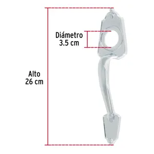 Hermex Chapetón metálico para puerta, acabado cromo mate