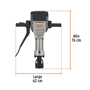 Martillo demoledor HEX 30 kg, 62J, 2000W, TRUPER EXPERT