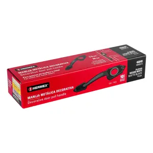 Hermex Chapetón metálico para puerta, acabado negro