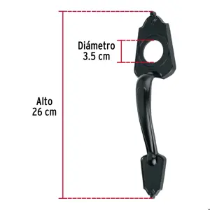 Hermex Chapetón metálico para puerta, acabado negro