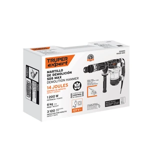 Martillo demoledor SDS Max 6kg, 14J, 1200W, TRUPER EXPERT
