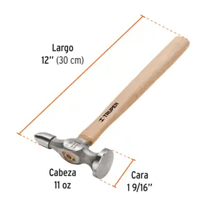 Martillo desabollador 11 oz fino, mango 12