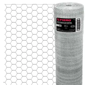 Fiero Rollo de malla hexagonal 45mx0.9m calibre 23 abertura 13mm