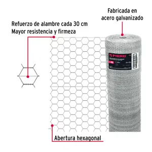 Fiero Rollo malla hexagonal cal.20, 1.5x 45m, abertura 38mm, 21kg
