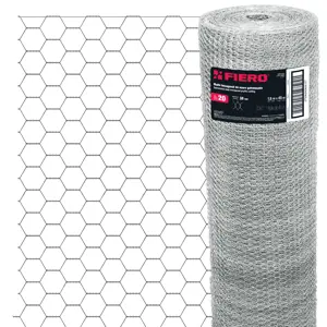 Fiero Rollo de malla hexagonal calibre 45mx1.5m 20 abertura 38mm