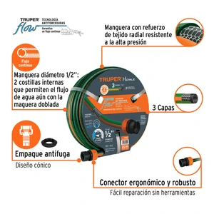 Truper Manguera 1/2