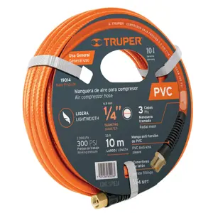 19014 / MAN-PI-10-1/4 Manguera para compresor, de PVC, 10m x 1/4