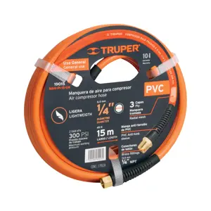19015 / MAN-PI-15-1/4 Manguera para compresor, de PVC, 15m x 1/4