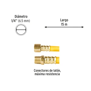 Manguera para compresor, de PVC, 15m x 1/4