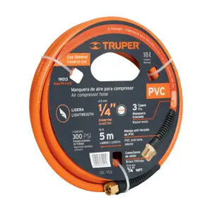 19013 / MAN-PI-5-1/4 Manguera para compresor, de PVC, 5m x 1/4