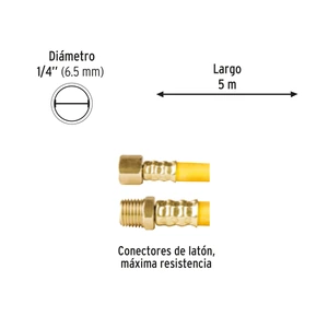 Manguera para compresor, de PVC, 5m x 1/4