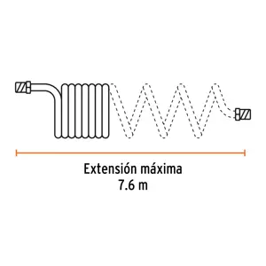 Manguera para compresor, tipo resorte, 7.6 m, TRUPER