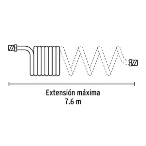 Manguera para compresor, tipo resorte, 7.6m x 1/4