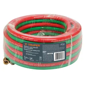 10885 / MANCOR-75 Manguera cuata reforzada de 7.5 m para oxiacetileno, Truper