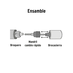 Expert Mandril de cambio rápido con adaptadores y broca, Truper