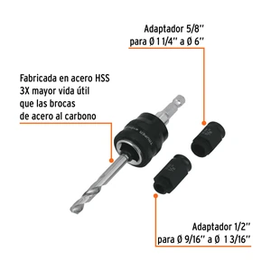 Expert Mandril de cambio rápido con adaptadores y broca, Truper