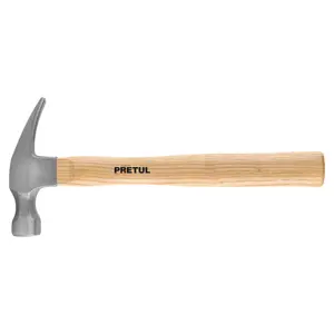 Martillo semipulido, 16 oz, uña recta, PRETUL