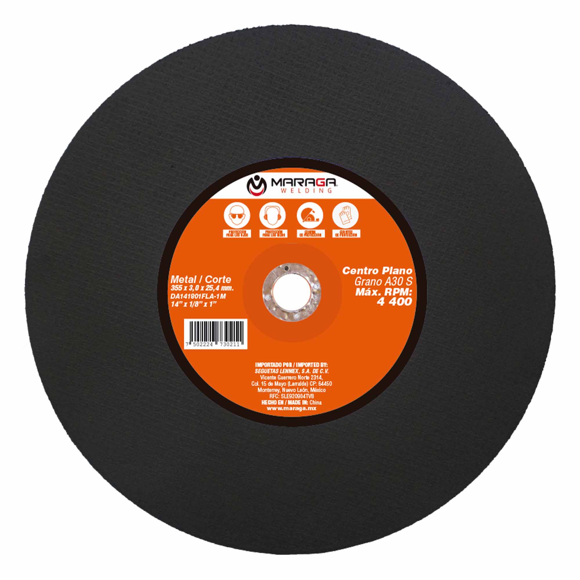 MARAGA-DA141801FLA-2M-5 / DA141801FLA-2M-5 5 Discos de Corte Doble Malla de 14 Grosor 1/8 Eje 1 Pulgada Maraga