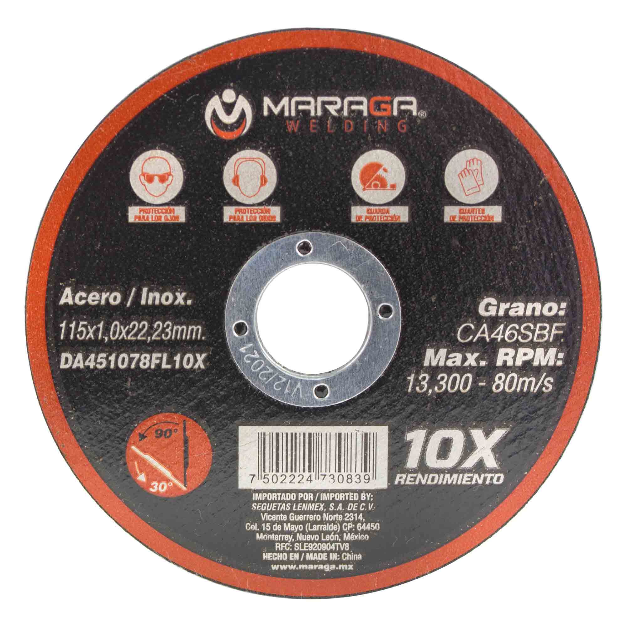 MARAGA-DA451078FL10X-50 / DA451078FL10X-50 50 Discos de Corte de 4-1/2 Pulgadas Maraga