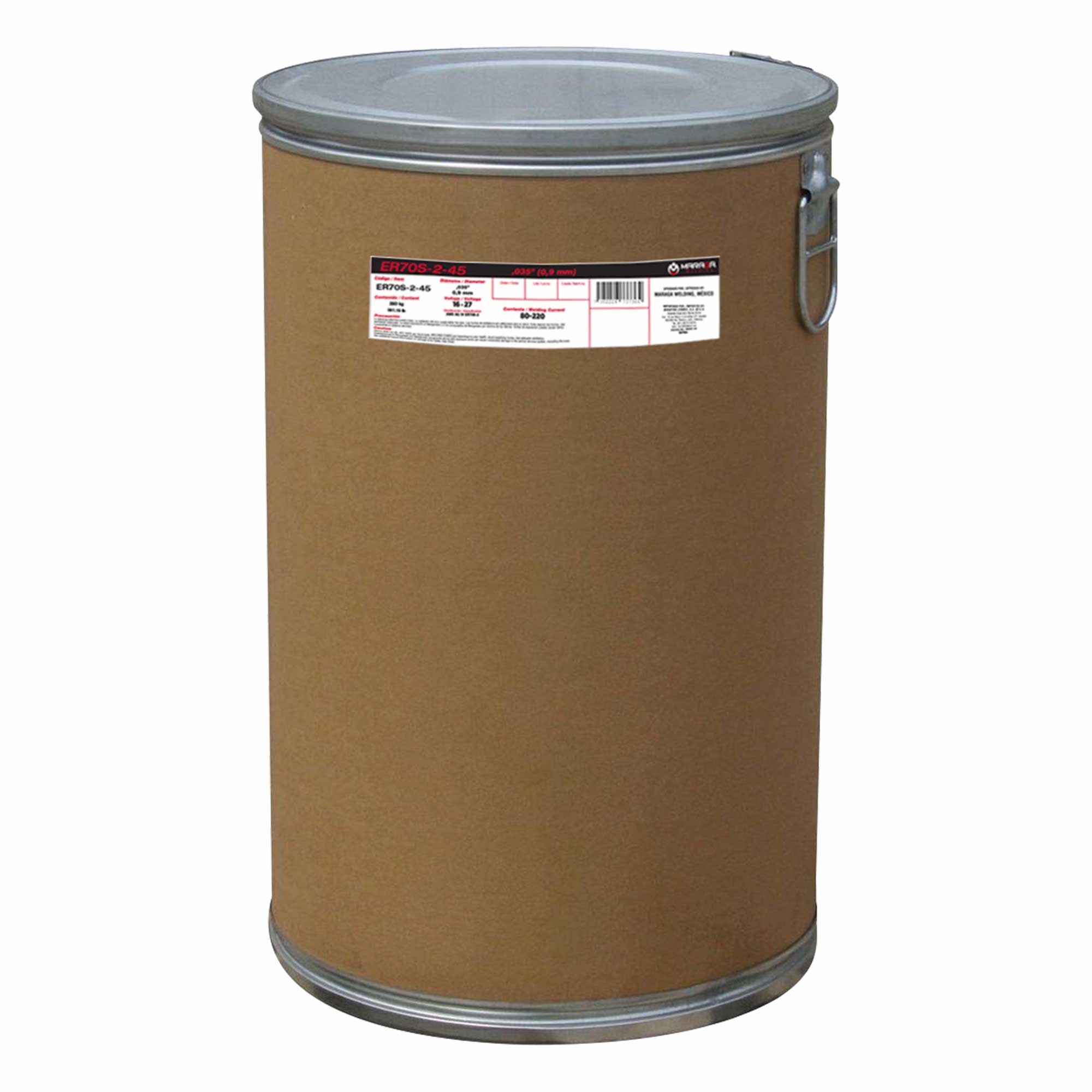 Tambo de Microalambre Solido de Soldadura, ER70S-6-45D para proceso GMAW MIG/MAG de 0.045" de 250 Kg