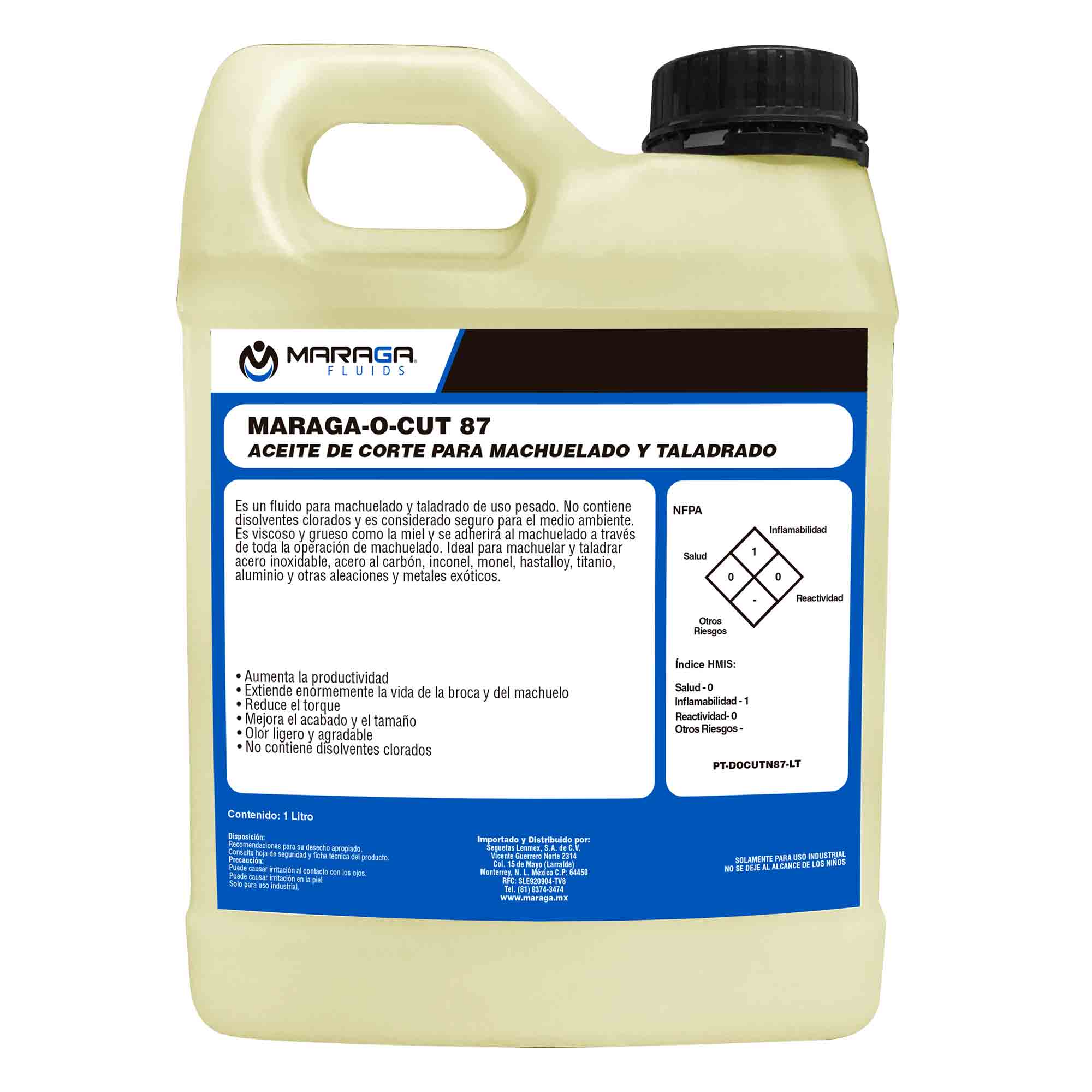 MARAGA-PT-DOCUTN87-LT / PT-DOCUTN87-LT Aceite O-Cut 87 0.2 Galones Maraga