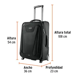 Maleta de cabina ligera negra 49 L, Truper
