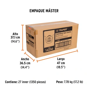 Cubrebocas tipo concha por pieza en caja de 50 pz, Truper