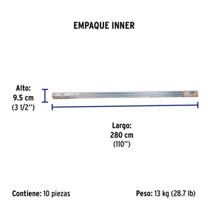 Mástil de 2.8 m para antena aérea, Volteck