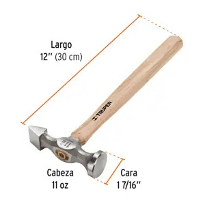 Martillo desabollador 11 oz tipo cincel, mango 12