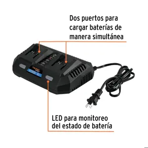 Expert Cargador dual de baterías de ion litio 20V, TRUPER MAX