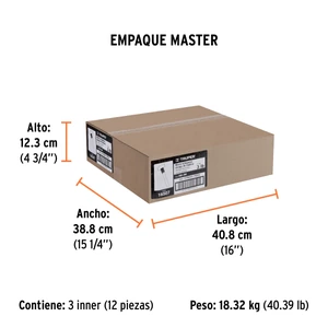 Marro octagonal 3 lb, mango de madera 12