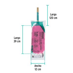 Trapeador de microfibra española, bastón de 120 cm, KLINTEK
