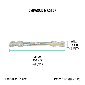 Trapeador tipo mechudo, 250 g con bastón de 120 cm, KLINTEK