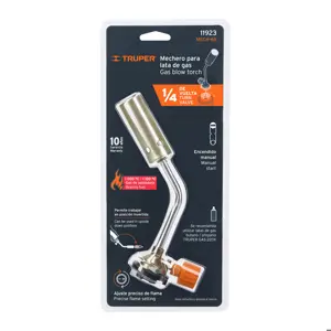 11923 / MECH-65 Mechero para lata de gas de 1/4 de vuelta, Truper