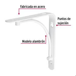 Ménsula reforzada blanca 6 x 6