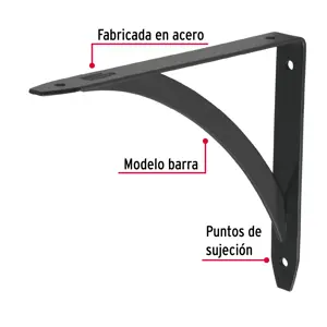 Ménsula reforzada negra 5 x 7