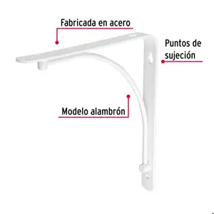 Ménsula reforzada blanca 8 x 8