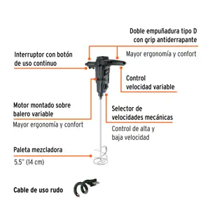 Expert Mezcladora eléctrica 1500W, TRUPER INDUSTRIAL
