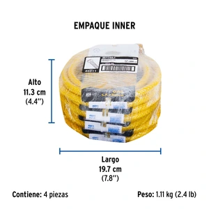 Manguera para gas, PVC amarilla, 3/8