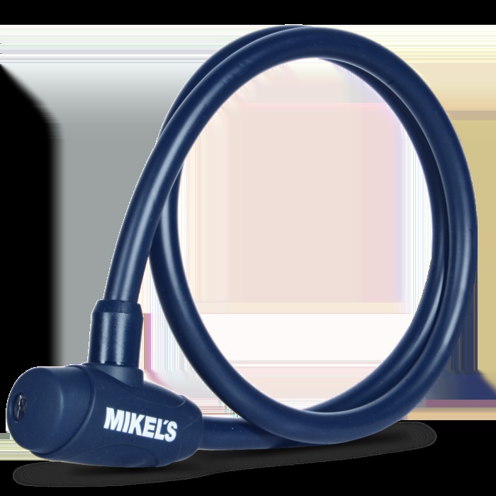 MIKELS-C-121M / C-121M Cable candado con llaves, color azul marino (1 mt)