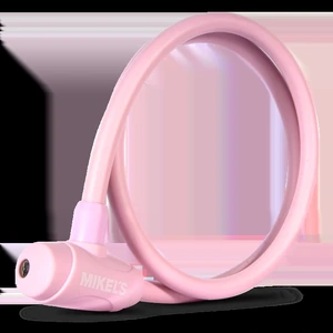 Cable candado con llaves, color rosa (1 mt)