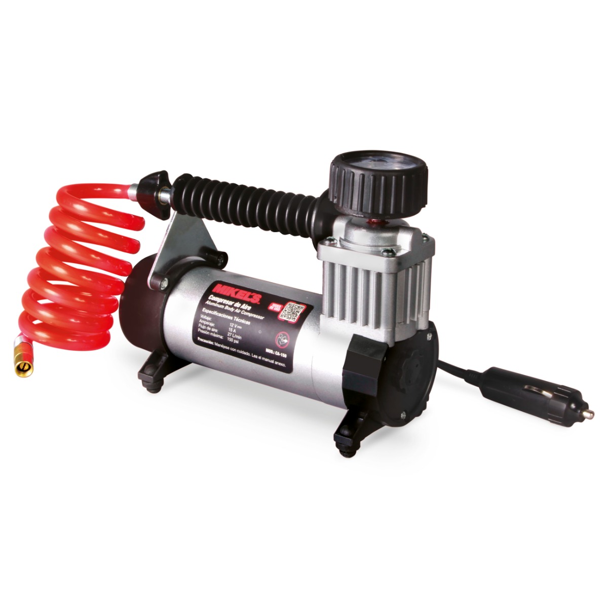 MIKELS-CA-150 / CA-150 Compresor de aire, cuerpo de aluminio (150 PSI)